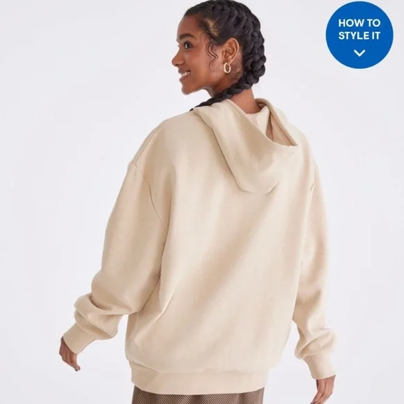 NWT Peanuts® Aéropostale Group Gathering Pullover Hoodie Tan size S Unisex - Picture 5 of 6